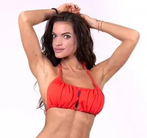 NEBBIA Multiway Bikini Top 671 - Double-Lined Iron Logo Swimwear in Red or Black