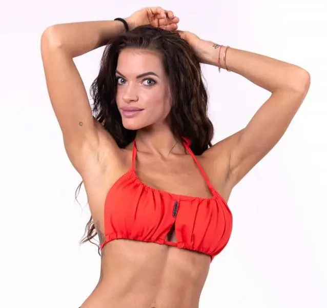 NEBBIA Multiway Bikini Top 671 - Double-Lined Iron Logo Swimwear in Red or Black