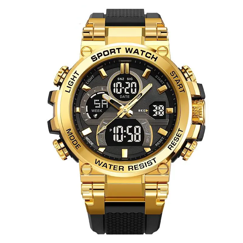 ough Male Sport Watch - Dual Time Sport Analog Digital Display, 5ATM Water Resistant, Alarm Chronograph for Outdoor Daily Use