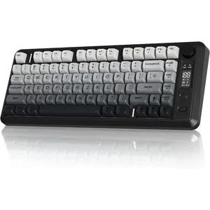 M75  Mechanical Feel Gaming Keyboard /2.4Ghz Membrane with Knob & OLED Display Rainbow Backlit Gradient PBT Keycaps 2000mAH  Anti-Ghosting-Moonnight