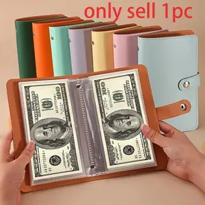 PU Material Wallet Cash Organizer, Holds Up to 100 Bills, Includes Photo Slot, Stamp Storage, Card Holder, Portable Design