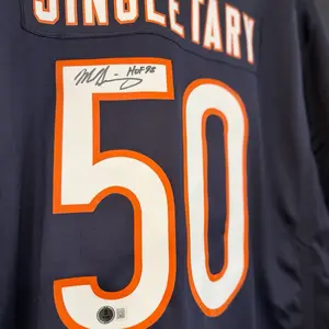 NEW - Mike Singletary, Chicago Bears #50 autographed Hall of Fame authentic jersey.