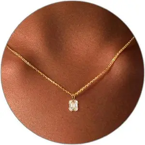 Diamond Pendant Gold Necklace for Women Dainty 18k Gold Plated Choker Necklaces Simple Gold Jewelry Gifts for Women Girls