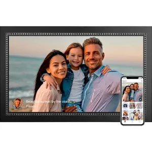Digital Picture Frame 15.6 Inch Large Digital Photo Frame with 1920 * 1080 IPS  Touchscreen,  64GB WiFi  Frame Share Photos and Videos via AiMOR App, Wall Mountable
