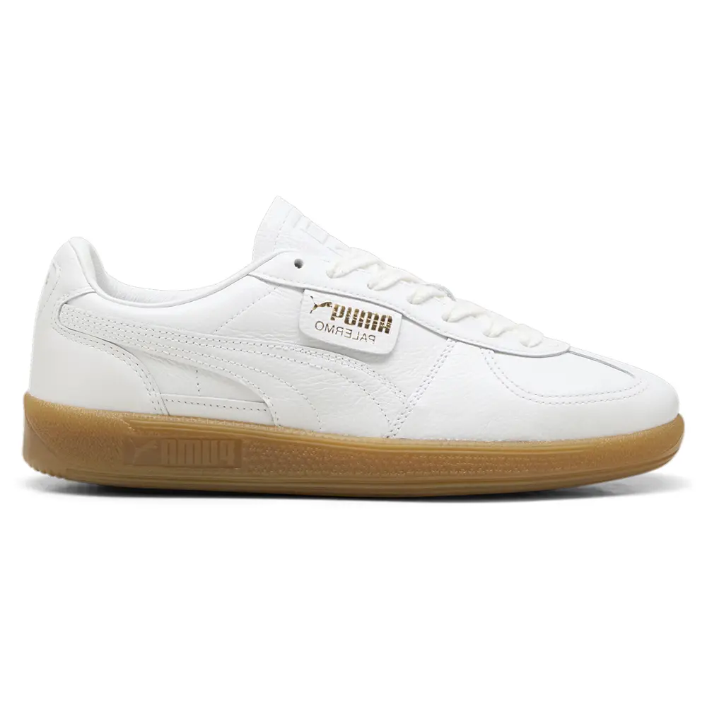 PUMA Mens Palermo Premium Lace Up Sneakers Shoes Casual - White