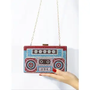 Women's Vintage Cassette Tape Design Evening Bag, Fashionable Handbag for Party, Trendy All-match & Exquisite Bag for Birthday Gift