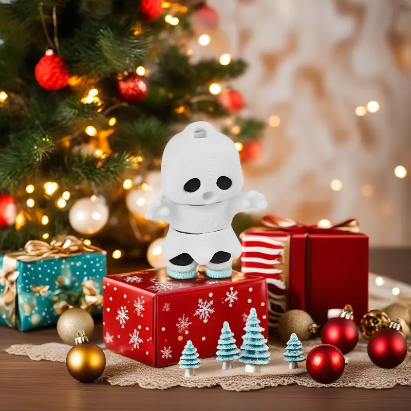 Christmas New 3D Printed Toy Ghost with Movable Joints Multi-Color Model Ornament Desktop Decoration Craft Realistic Articulating Mini Fidget Animals