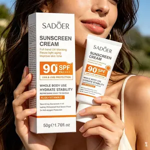 SADOER 2-in-1 SPF90+ Sunscreen | Aloe Vera + Vitamin E Nourishing | Anti-aging UV Protection sun gel