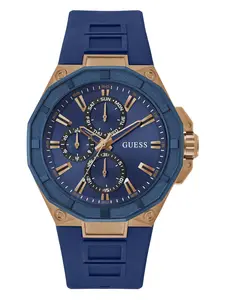 GUESS Male Rose Gold-Tone Silicon Chronograph Watch