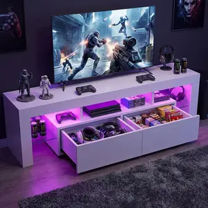 TV Stand For TV Up To 70",Entertainment Center With LED Lights