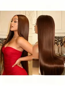 13x4 HD Transparent Lace Front Mocha Brown Straight Human Hair Wig Newly Upgraded Glueless Lightweight Breathable Inner Mesh Natural Hairline Density Unisex Wig for Skin Tones Daily Casual & Special Events