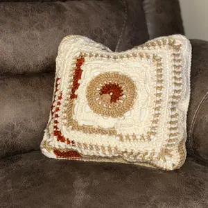 Crochet Granny Square Pillow