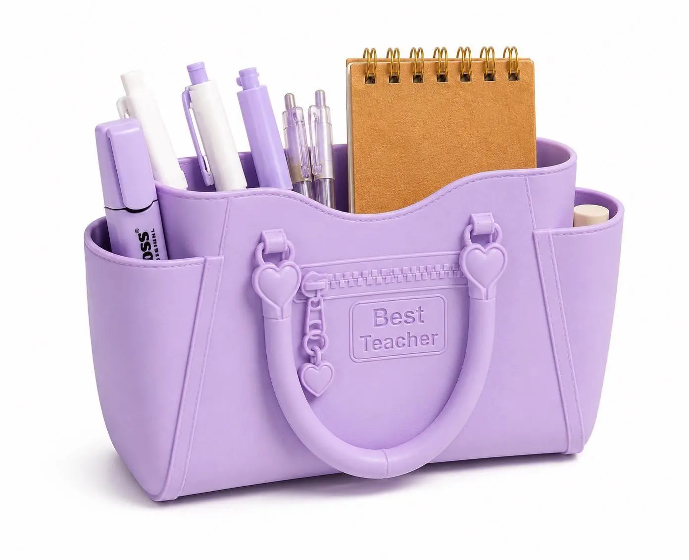 3D-Printed Personalized Desk Organizer with Multiple Pockets & Custom Text - Tote Bag-Compatible Home Office Accessory, Coworker Gift