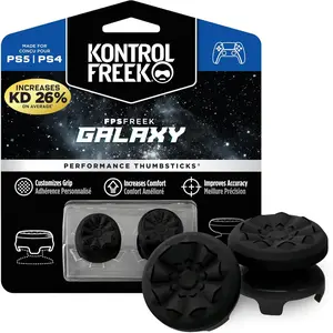 KontrolFreek FPS Freek Galaxy Black for PlayStation 4 (PS4) and PlayStation 5 (PS5) | Performance Thumbsticks | 1 High-Rise, 1 Mid-Rise | Black