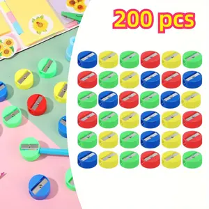 200 Pcs Pencil Sharpeners Set,Mini Manual Pencil Sharpeners for Youngers,Handheld Small Pocket for Office School Classroom Supplies Goodie Bags,Christmas Party Gifts,Hand Tools Kits