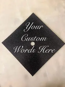 DreamyEssentials Your Custom Words Graduation Cap Topper Base, DIY Glitter Graduation Cap, Personalizable Grad Cap Topper, 2024 GradGifts