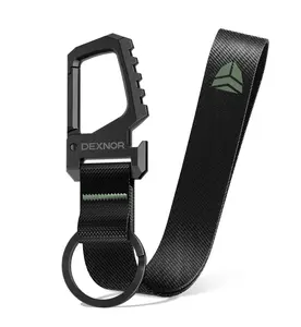 Dexnor Heavy Duty Carabiner Lanyard Keychain Strap for Keys and Everyday Carry Items, Bottle Opener Carabiner Clip Key Chain Keyring with Wrist Lanyard for Car Key Fob Organizer