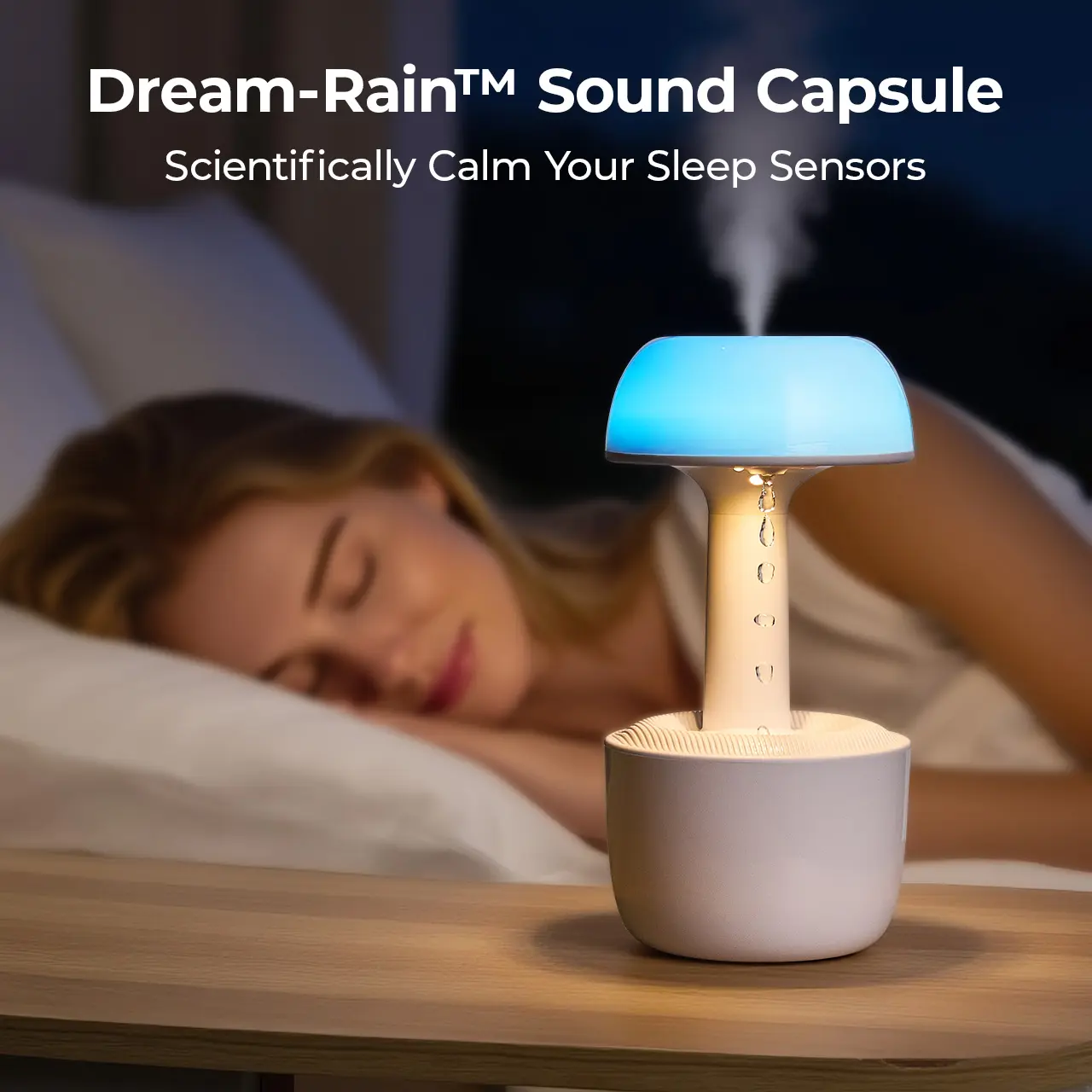 【 Mushroom Anti Gravity Humidifier】 Water Drop Humidifier with Multi Colors Night Lights for Bedroom, Home & Office, Auto Power-off protection with 8 Hours Battery Life, Quiet Diffuser with 38db, Air Humidifier Gift