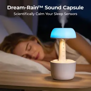 【 Mushroom Anti Gravity Humidifier】 Water Drop Humidifier with Multi Colors Night Lights for Bedroom, Home & Office, Auto Power-off protection with 8 Hours Battery Life, Quiet Diffuser with 38db, Air Humidifier Gift
