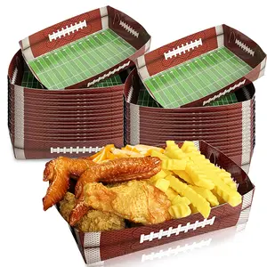 36-Pack Football Party Food Trays - Disposable Nacho, Taco & Hot Dog Serving Boats