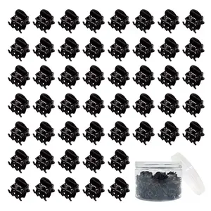 50 count Mini Hair Claw Clips, Bangs  Grip Multifunction Clamp Clips. (Black)