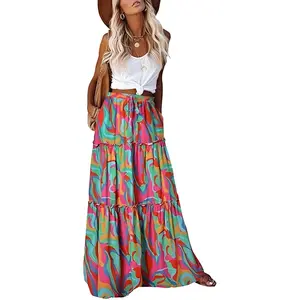 Women’s Bohemian Maxi Dress – Summer 2026 Cruise Casual High-Waist Tasselled Flowy Long Dress with Pockets, Perfect for Beach Vacations