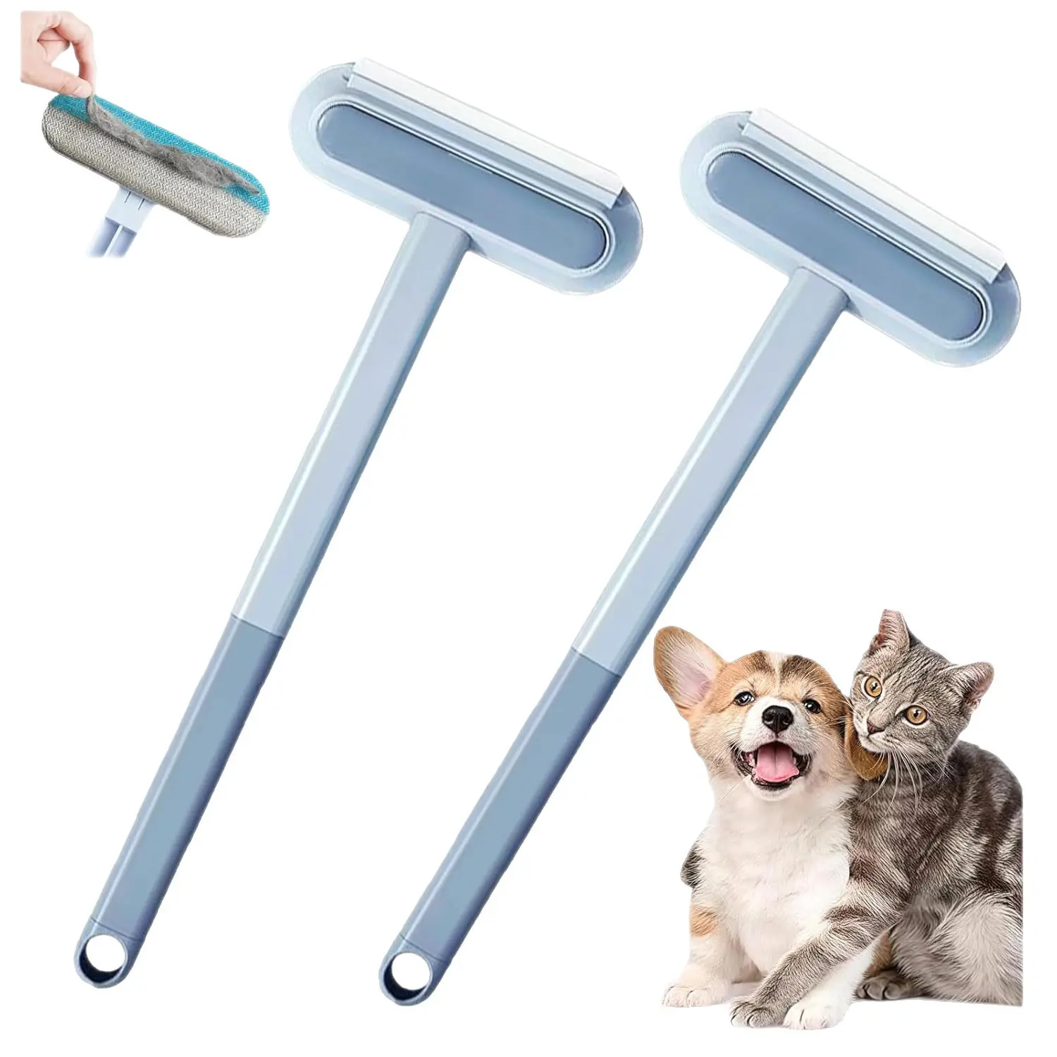 Pet Hair Remover Roller Brush with Long Handle, Efficient Dog & Cat Hair Removal Tool for Furniture, Carpets multifunctional