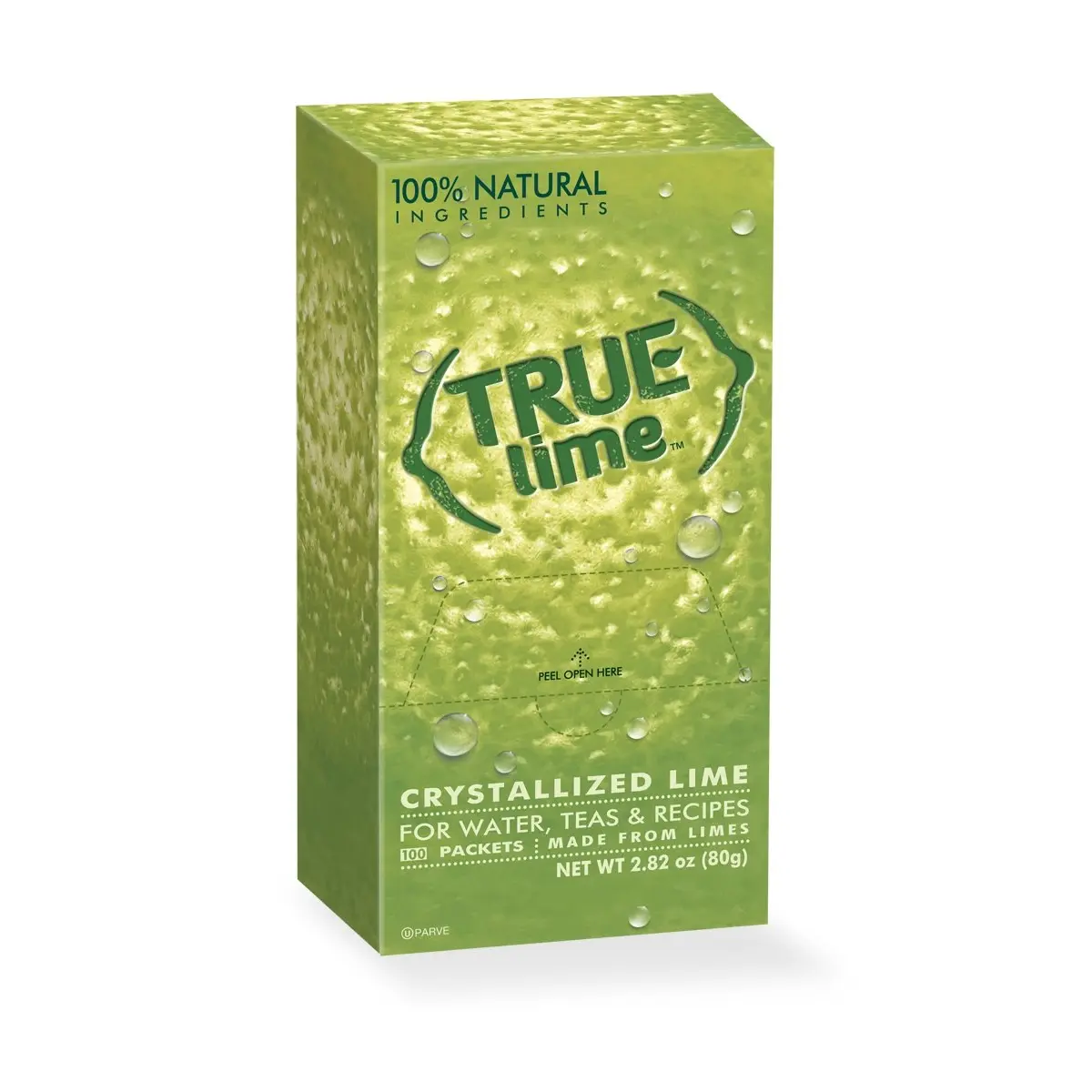 TRUE LIME Water Enhancer, Bulk Dispenser Pack (100 Packets), 0 Calorie Drink Mix Packets For Water, Sugar Free Lime Flavoring Powder Packets, Water Flavor Packets Made with Real Limes