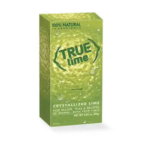 TRUE LIME Water Enhancer, Bulk Dispenser Pack (100 Packets), 0 Calorie Drink Mix Packets For Water, Sugar Free Lime Flavoring Powder Packets, Water Flavor Packets Made with Real Limes