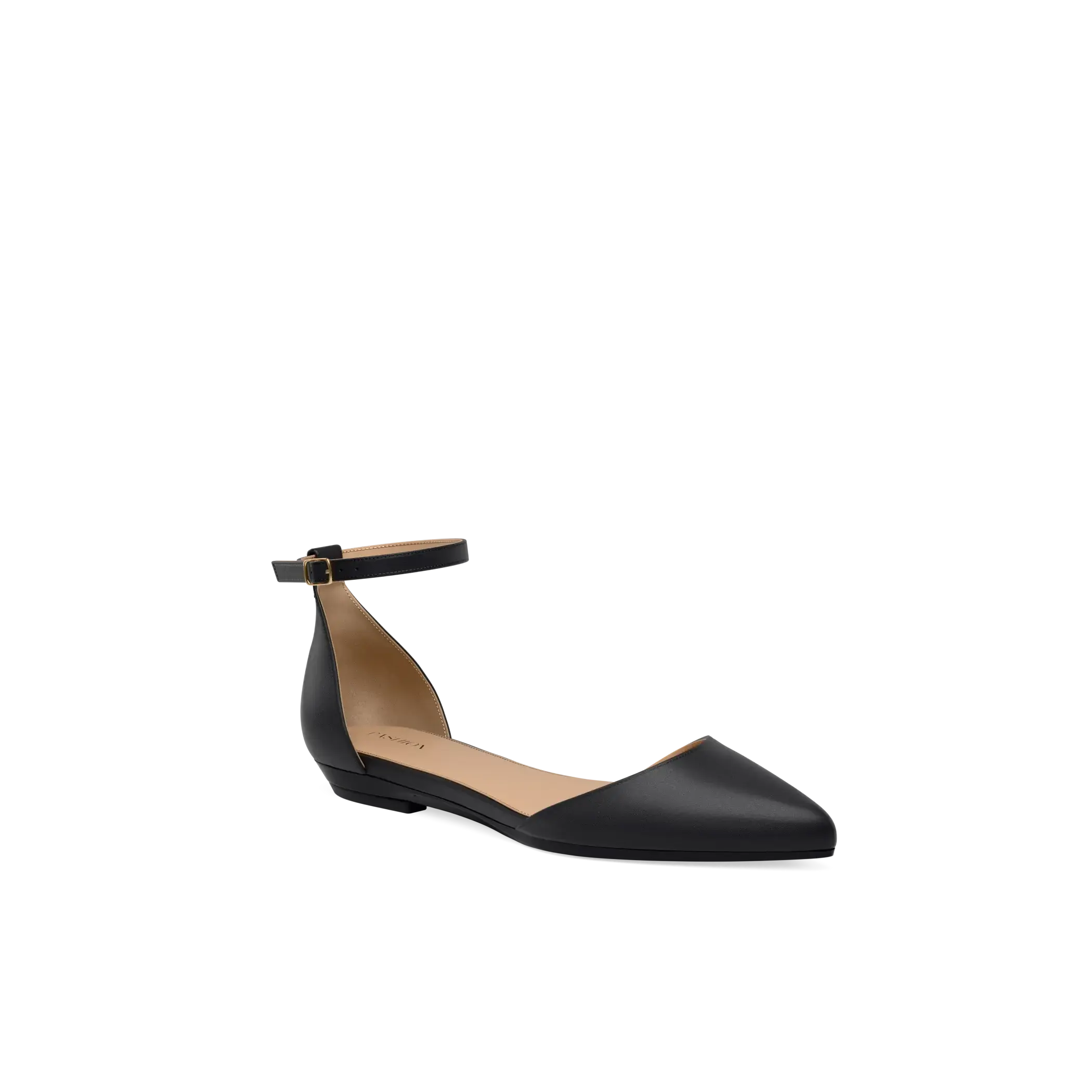 D'Orsay Pump Flat - Coal Leather