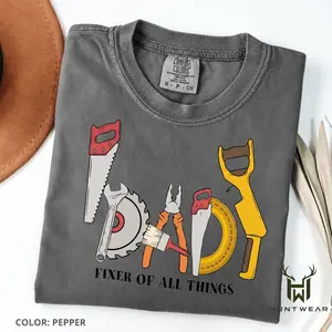 Comfort Colors Dad Fixer Shirt, Funny Handyman Graphic Tee, DIY Tools T-Shirt, Carpenter Dad Gift Shirt, Fixer Of All Things Graphic Tee, Blue Collar Worker Shirt, Soft Washed Comfort Colors Tee, Casual Unisex Shirt