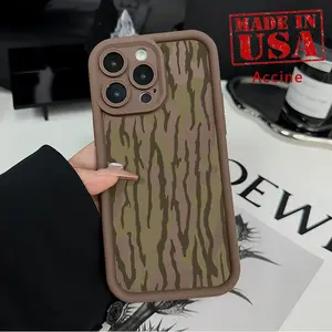 Phone Case for iPhone 16 Pro 15 14 Plus 16e 13 12 Mini 11 Promax X XS Max XR xsmax Nature's Camouflage Art Straight Edge Upgraded Lens Protection Durable Bumper Cover for Boy