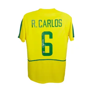 Roberto Carlos Signed Brazil Soccer Jersey with Beckett COA