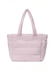 Women's Solid Color Quilted Tote Bag, Lightweight Puffer Design Shoulder Bag, Puffy Tote Bag for Travel & Work & Beach, Casual Trendy Versatile High-quality Daily Commuting Bag, Commuter Tote Bag