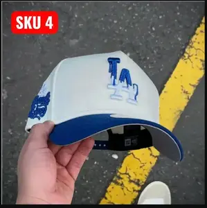 Los Angeles Dodgers White Royal Blue Snapback Hat – Raised LA Embroidery MLB Cap for Men Women, Adjustable Baseball Streetwear, Vintage Hip Hop Fashion, Casual Everyday Urban Style