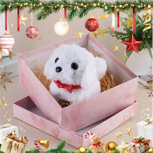 【Gifts】SInteractive Realistic Robotic Puppy Plush Toy – Walks, Barks & Wags Tail, Smart Pet for Kids & All Ages, Perfect Christmas Gift（Batteries not included）