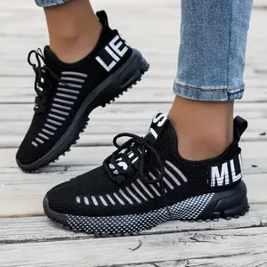 2025 New Shiny Large Size Casual Sports Shoes for Women with Thick Soles And Fashionable Design. Walking Trainers Black Chunky Sneakers