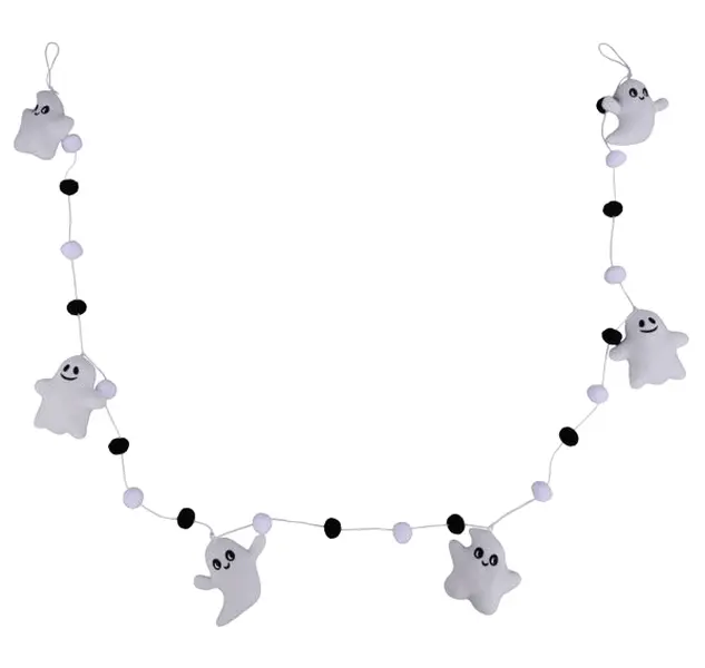 6'L Velvet Ghost/Pompom Garland