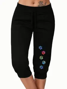 Lightweight Breathable Women's Harem Pants, Loose Casual Elastic Waist Mid-Thigh Cropped, Suitable for Yoga & Exercise, Perfect for Any Occasion