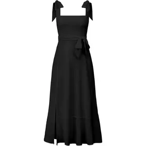 Women's Fall Wedding Guest Dress Square Neck Sleeveless Side Slit Formal Dresses for Women Cocktail Party Prom