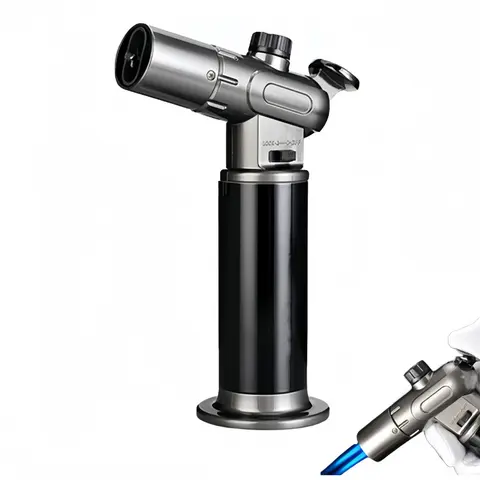(Gas Not Included)Torch Lighter, Refillable Kitchen Butane Torch, Cooking Torch with Safety Lock and Adjustable Single/Dual Flame for Creme Brulee, BBQ, Baking, Crafts and Soldering,Gift Chioce