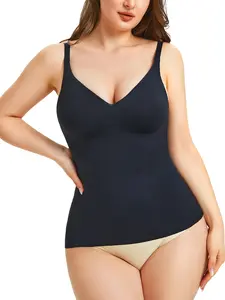 Nebility V-Neck Camisole Tank Top Seamless Nylon Spandex Bodysuit babydoll tops Everyday Bra Basic Minimalist summerwins
