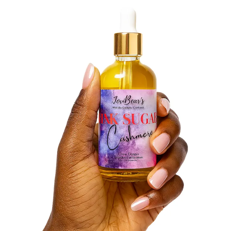 JerrBear's Glow Drops Glow Getter Scented Body Oil (1oz-8oz, Up to 2.9 fl oz) - Organic Vanilla Aroma Cosmetic Moisturizer, Gentle Hydrating Natural Oil, Dye-Free, Aluminum-Free, Youth-Boosting Bath & Body Care for Dry Sensitive Skin