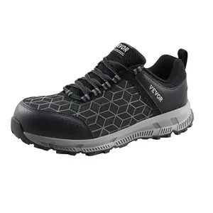 VEVOR Steel Toe Shoes for Men,  US Size 9, Men’s Cushion Sport Safety Toe Athletic Work Shoe, Indestructible Safety Sneakers Lightweight,Breathable Industry Construction Work Shoes, Black