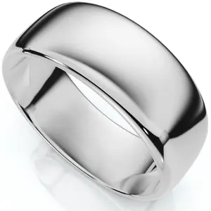 8mm Dome High Polished Wedding Band 950 Platinum