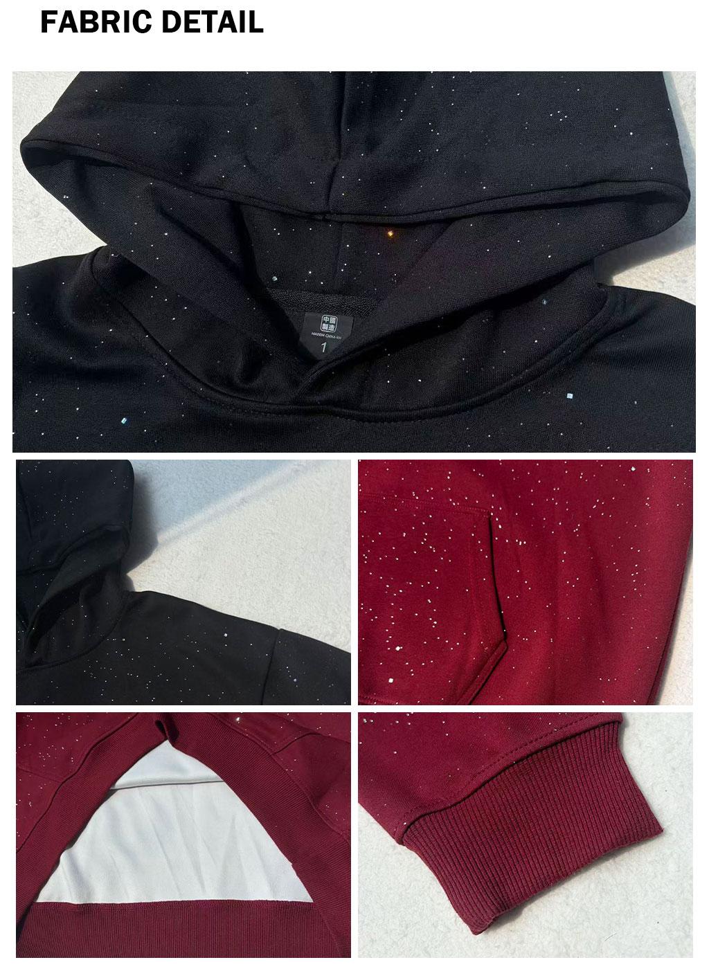 TELLFUN  Y2K Sequined Pullover Hoodie - Fashionable Casual Long-Sleeved Menswear Top with Pockets, Loose-Fitting Y2K Galaxy Sweatshirt for Autumn & Winter