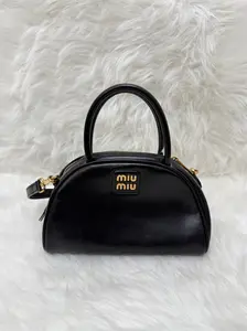 Pre-owned miumiu calfskin Crossbody Bags Miu Miu Black Leather Top Handle Crossbody Bag