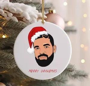 Drake Christmas Ornament, Merry Drakemas Ornament, Gift For Fan, Gift For Christmas, Hanging Christmas Tree, Ceramic And Acrylic Ornament