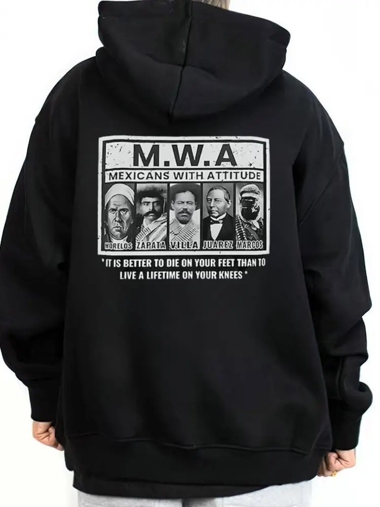 MWA Mexicans With An Attitude Printed, Loose Oversize Casual Streetwear, Chicanos Cholo Mexico Style Top Clothes Outdoor Oversized