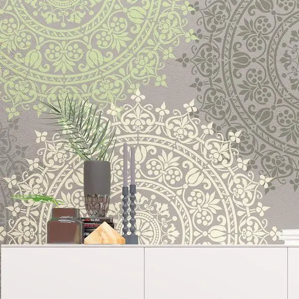 RENZO- Wall Stencil Medallion - Original And Unique Wall Stencil - Reusable Stencil